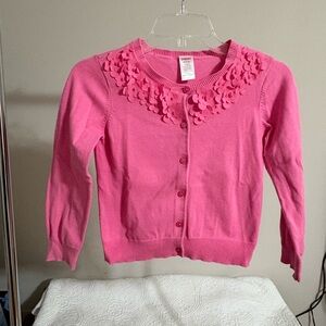 Gymboree Pink Floral-Applique Button-Up Cardigan